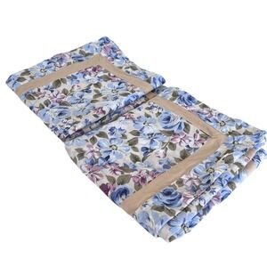 Laura Ashley Floral King Pillow Sham Blue Purple Cottage Shabby Country Cotton